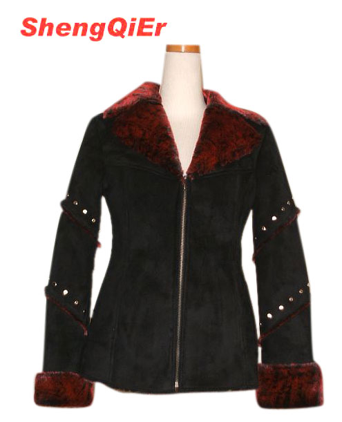 Ladies `Faux Shearling Coat (Ladies `Faux Shearling Coat)