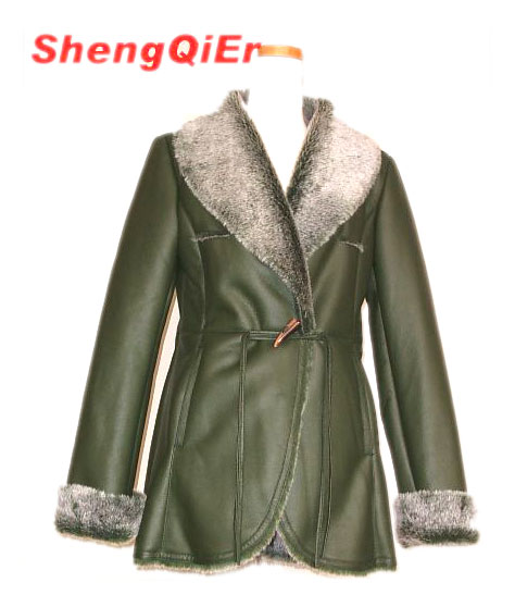 Ladies `Faux Shearling Coat (Ladies `Faux Shearling Coat)