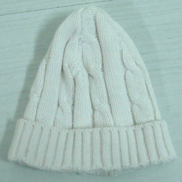 Kabel Strickmütze (White) (Kabel Strickmütze (White))