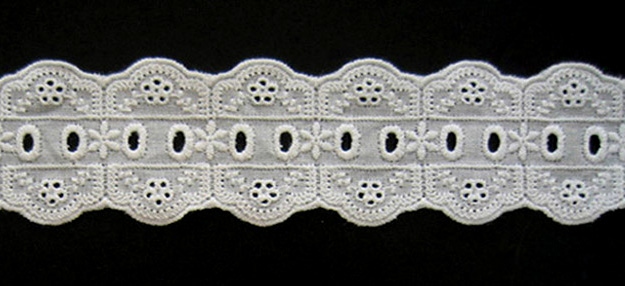  Cotton Lace with Embroidery (Dentelle de coton avec de la broderie)