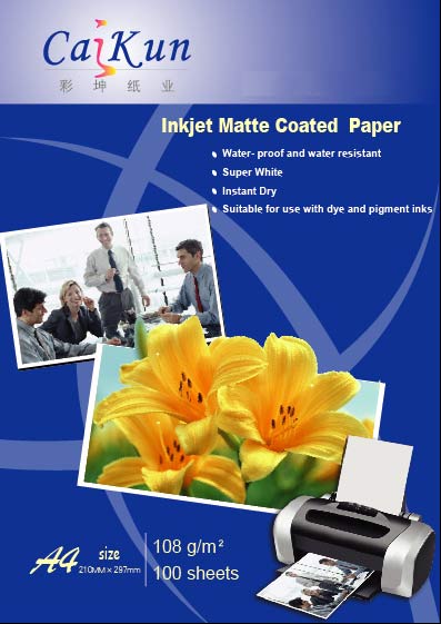  108g Inkjet Matte Coated Paper (108g jet d`encre Papier couché mat)