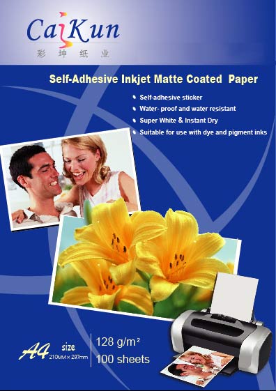  128g Self-Adhesive Inkjet Matte Coated Paper (128g auto-adhésives jet d`encre Papier couché mat)