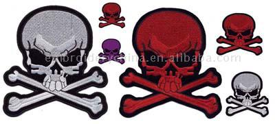  Flame & Skull Embroidered Patch (Flame & Череп Вышитая Патч)