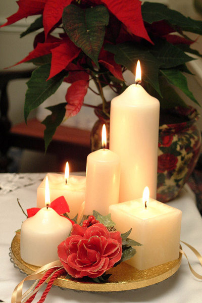  Christmas Pillar Candle Set (Рождественская свеча Компонент Установить)