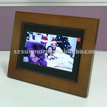  7" Wooden Panel Digital Photo Frame with Video Player ( 7" Wooden Panel Digital Photo Frame with Video Player)