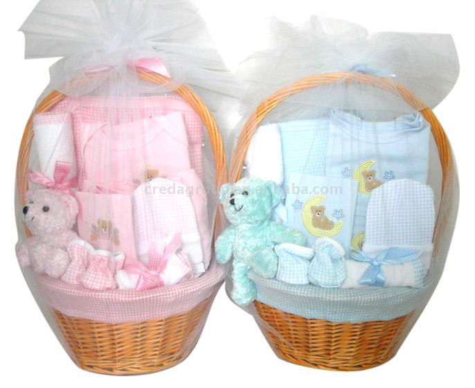  10pc Baby Gift Baskets with Handle (10pc Baby Gift Baskets avec poignée)