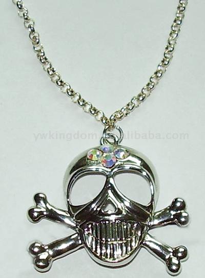  Metal Skull and Crossbones Necklace (Metal Skull and Crossbones Collier)