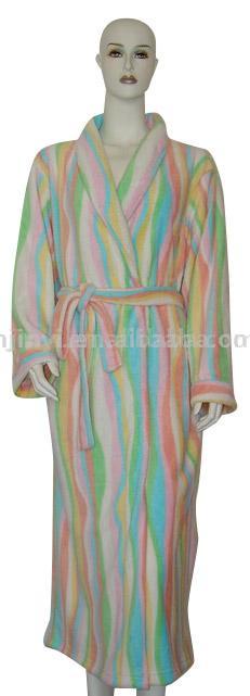  Printed Coral Fleece Bathrobe (Imprimé, molleton Peignoir)