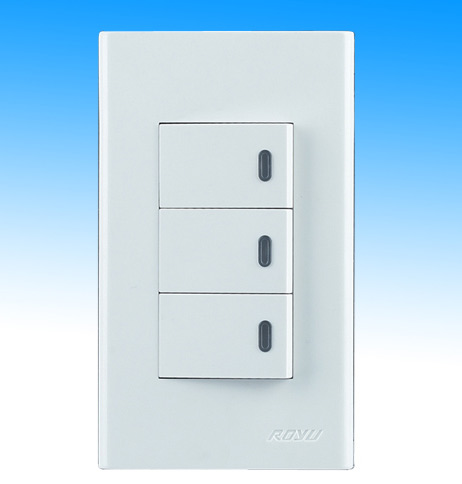  3 Gang 1 Way Switch with LED (3 Gang 1 Way Switch with LED)