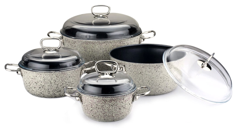  Marble Style Cast Cookware Set (Style Marble Cast Batterie de cuisine)