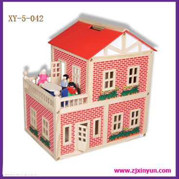  Wooden Red Two-Floor Doll House ( Wooden Red Two-Floor Doll House)