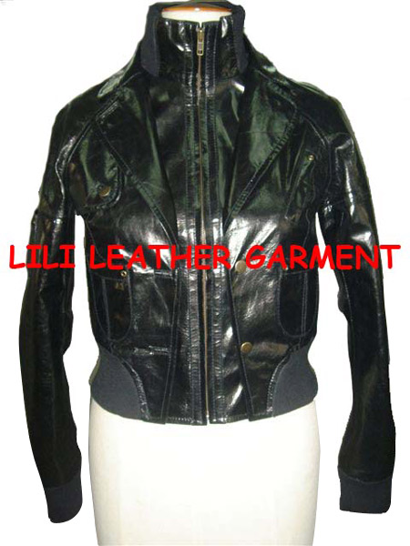  Girl`s High Shining Pig Leather Biker ( Girl`s High Shining Pig Leather Biker)