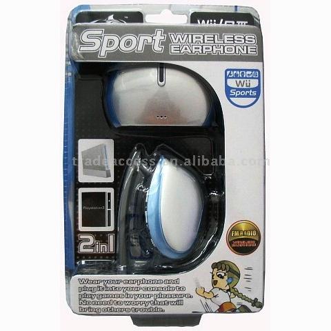  Wireless Sports Earphones for Nintendo Wii & PS3 (Спорт Беспроводные наушники для Nintendo Wii & PS3)