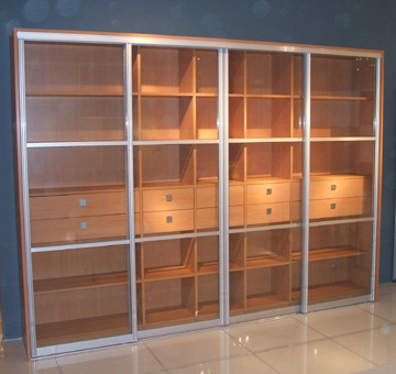  Inside-Wall Bookcase with Aluminum Slide Door ( Inside-Wall Bookcase with Aluminum Slide Door)