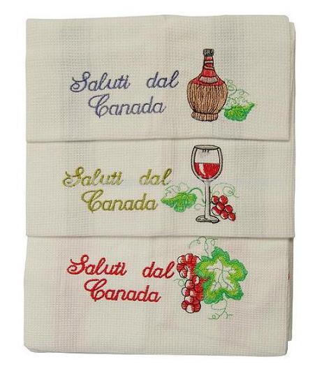  Cotton Christmas Embroidered Tea Towels (Noël coton brodé Torchons)