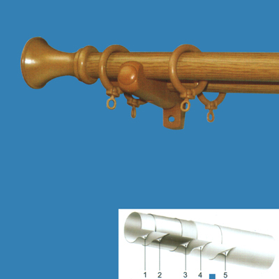 Wooden-Simulated Plastic-Covered Steel Curtain Rod (Simulierte Holz-Kunststoff-Covered Steel Curtain Rod)