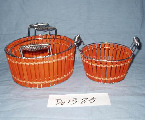  Round Wire and Bamboo Basket ( Round Wire and Bamboo Basket)