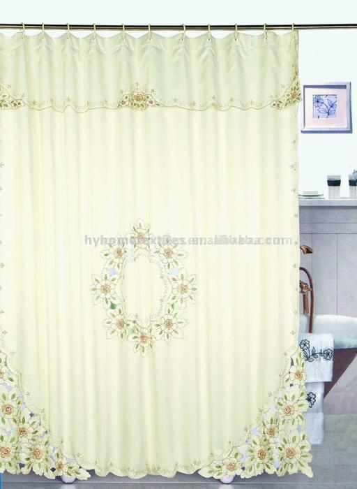  Satin Embroidered Shower Curtain ( Satin Embroidered Shower Curtain)