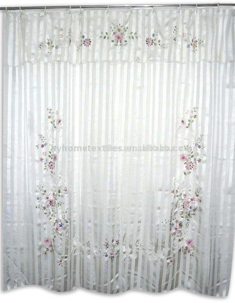  Airbrush and Ribbon Embroidered Shower Curtain ( Airbrush and Ribbon Embroidered Shower Curtain)