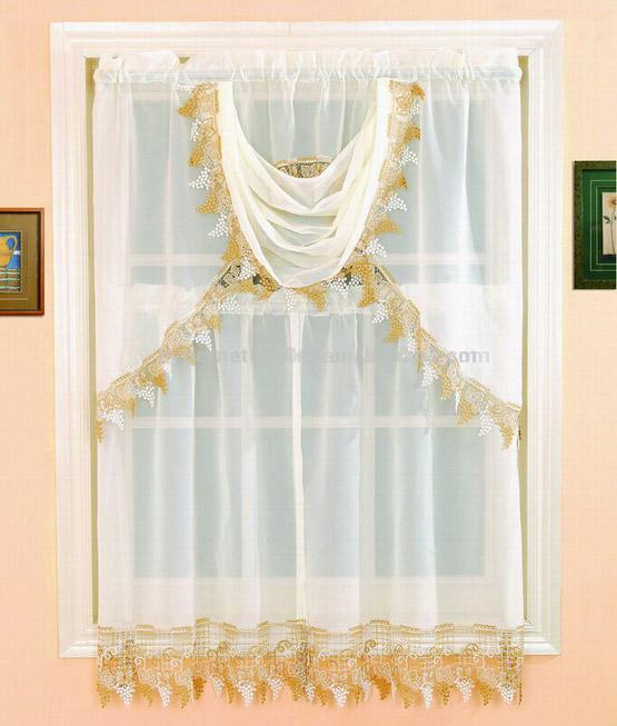  Grape Macrame Kitchen Curtain