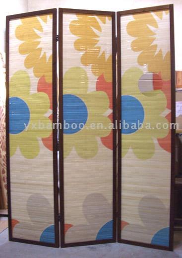  Printed Bamboo Folding Screen (Imprimé en bambou Paravent)