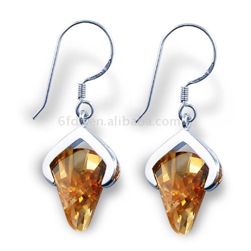  925 Sterling Silver Crystal Earrings (925 Sterling Silver Crystal Boucles d`oreilles)