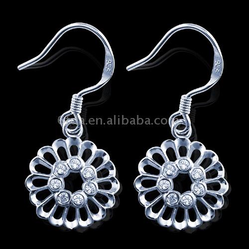  925 Sterling Silver Zircon Earrings (925 Sterling Silber Ohrringe Zirkon)