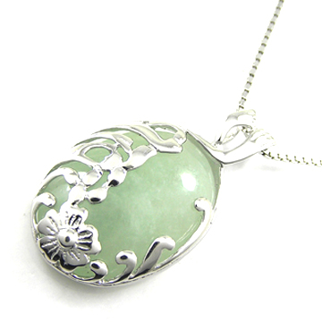  925 Sterling Silver Jade Pendant (Argent 925 Pendentif de jade)