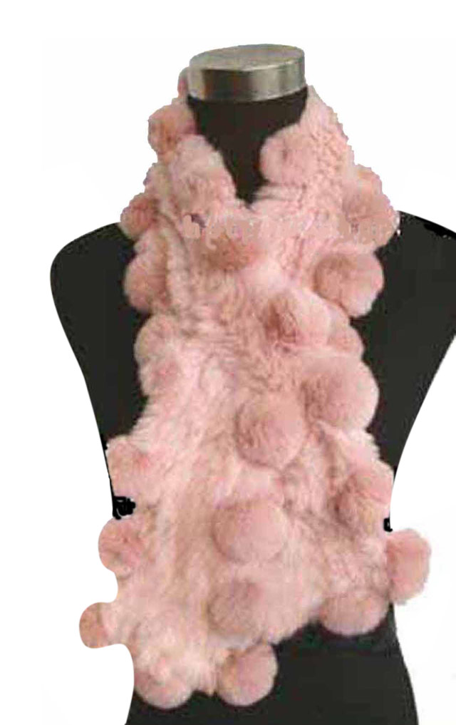  Rabbit Fur Knitted Scarf