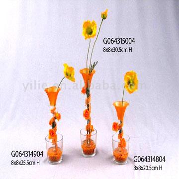  Glass Flower Vase (Vase en verre)