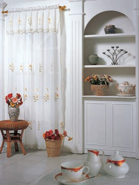  Embroidered Polyester Window Curtain