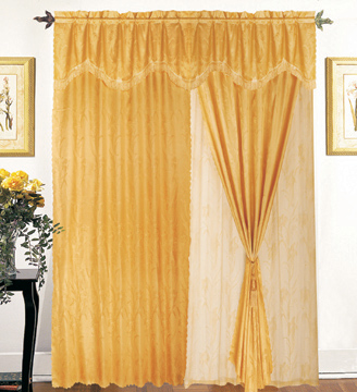  Damask Polyester Window Curtain