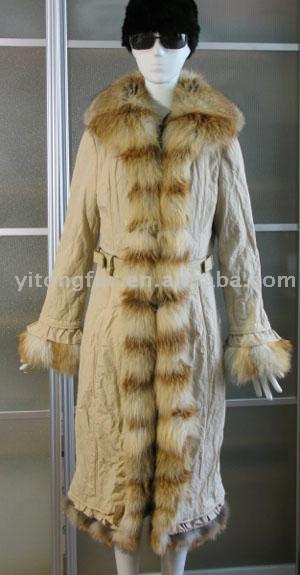  Padded Jacket with Fox Fur Trimming ( Padded Jacket with Fox Fur Trimming)