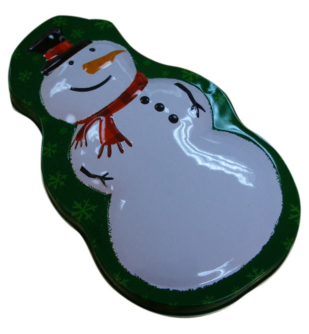  Snowman Shaped Tin Box with a Separate Lid (Снеговик Shaped Box Тина с отдельной крышкой)