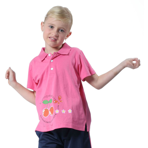 Girl`s S / J-Polo-Shirt mit Druck (Girl`s S / J-Polo-Shirt mit Druck)