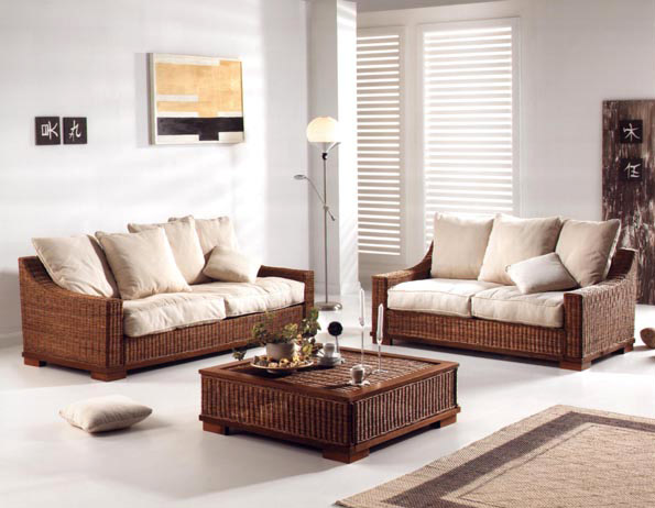 Hyacinth, Rattan und Holz-Sofa (Hyacinth, Rattan und Holz-Sofa)