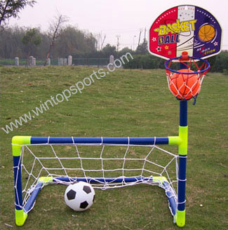  Soccer Goal with Basketball Hoop Set