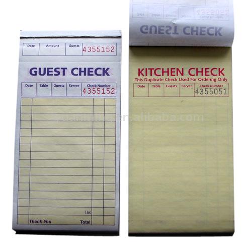 Zwei-Part Carbonless Guest Check (Zwei-Part Carbonless Guest Check)