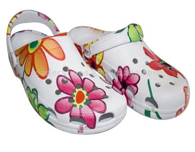  Clogs with Painted Flowers (Башмаков, расписанной цветами)