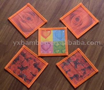  Printed 2.5mm Bamboo Cup Mats ( Printed 2.5mm Bamboo Cup Mats)