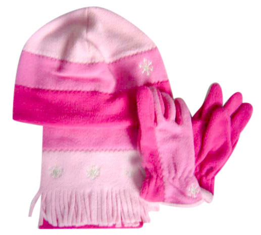  Fleece Hat, Scarf and Gloves Set for Girls ( Fleece Hat, Scarf and Gloves Set for Girls)