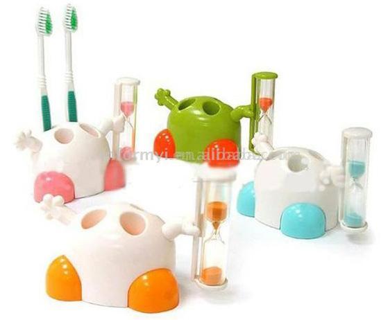  Toothbrush Holders and Healthy Brushing Tooth Sandglass Timer (Brosse à dents porteurs et de la saine Brossage des dents Sablier Timer)