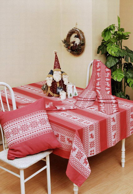  Christmas Jacquard Poly-Cotton Table Cloth (Рождественские жаккард Poly-Cotton Скатерть)