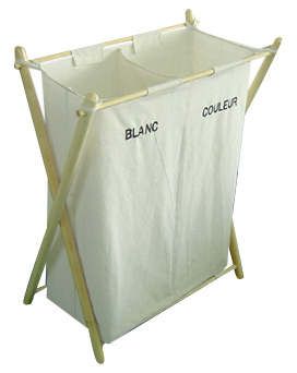  Round Wooden Stand Deluxe Laundry Hamper