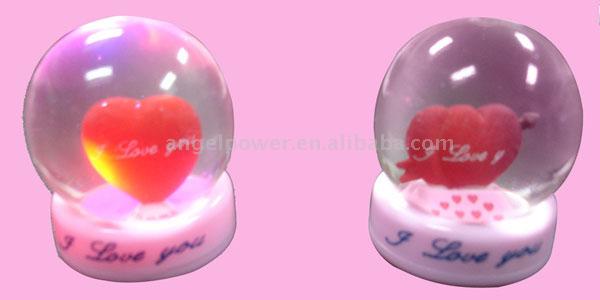  Light-up Paper Weight Crystal Ball Sweet Heart Inside (Light-up Poids du papier Crystal Ball Sweet Heart Inside)