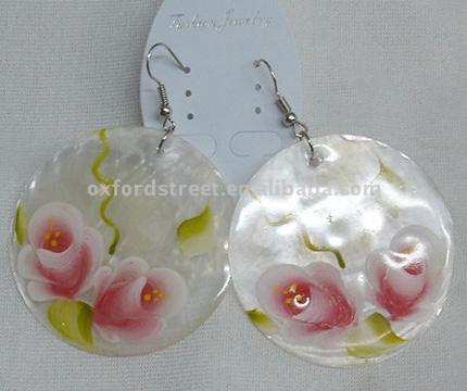  Shell Painted Color Earrings (Shell Painted Color Boucles d`oreilles)