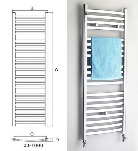 Handtuchwärmer (HB-R03-Serie) Chrom / gebogenes Rohr (Handtuchwärmer (HB-R03-Serie) Chrom / gebogenes Rohr)