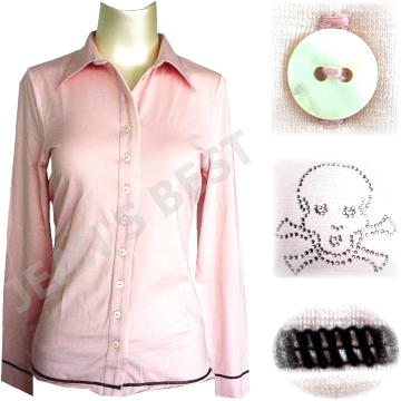 Langarm Shirt mit Shell Button (Langarm Shirt mit Shell Button)