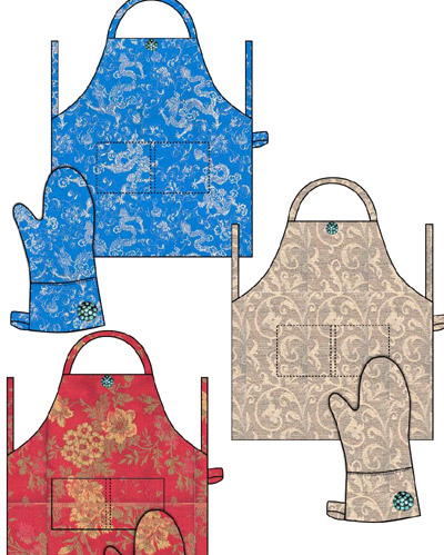 Polyester Jacquard Apron and Gloves