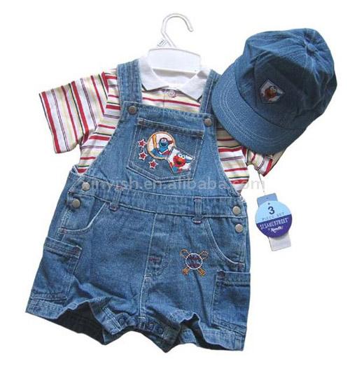  Child T-Shirt and Suspender Shorts Set (Ребенка майка и шорты Suspender Установить)